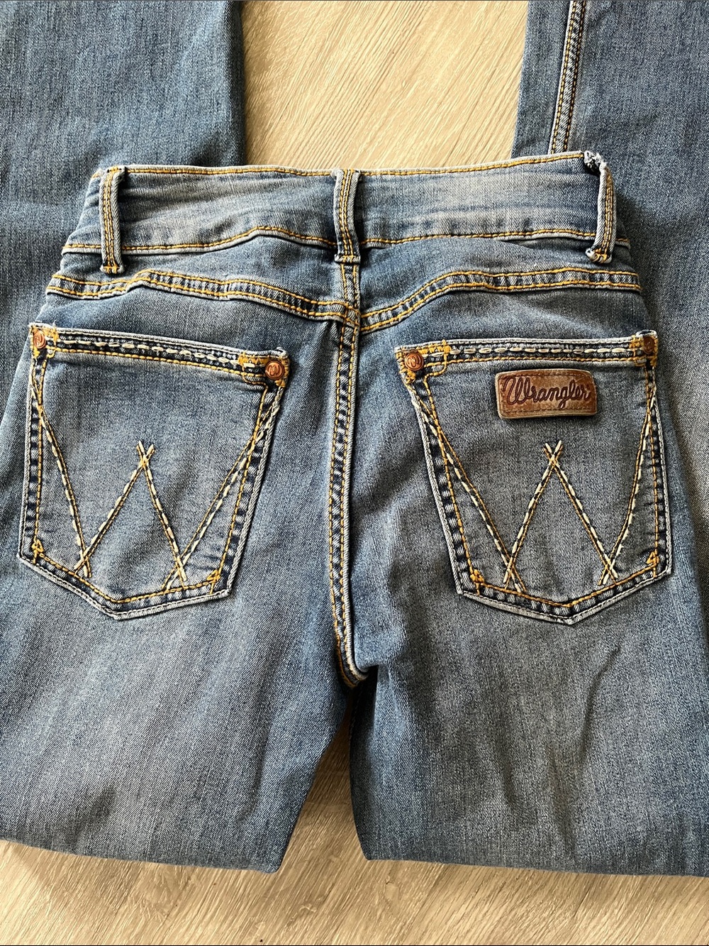 Wrangler Women's Light Blue Bootcut Jeans with Contrast Stitching